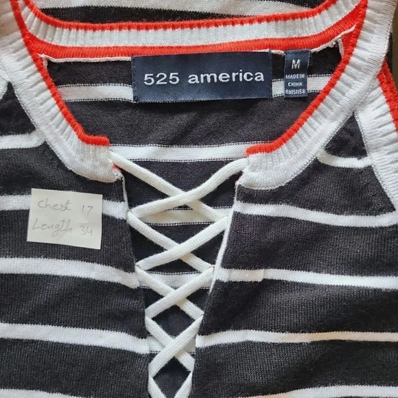 NEW 525 America Revolve Nautical Dress Size Medium Black Striped Sleeveless - Picture 3 of 4